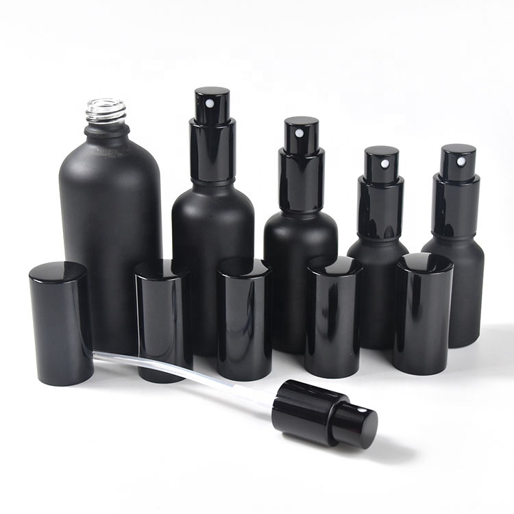 Custom design matt black glass spray mist bottles 10ml