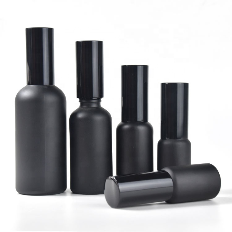 Custom design matt black glass spray mist bottles 10ml