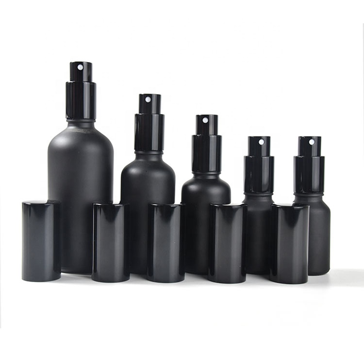 Custom design matt black glass spray mist bottles 10ml
