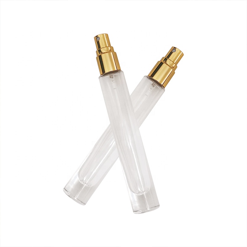Custom design skin care makeup packaging 10ml tall thick bottom clear glass perfume toner spray bottle for cosmetics