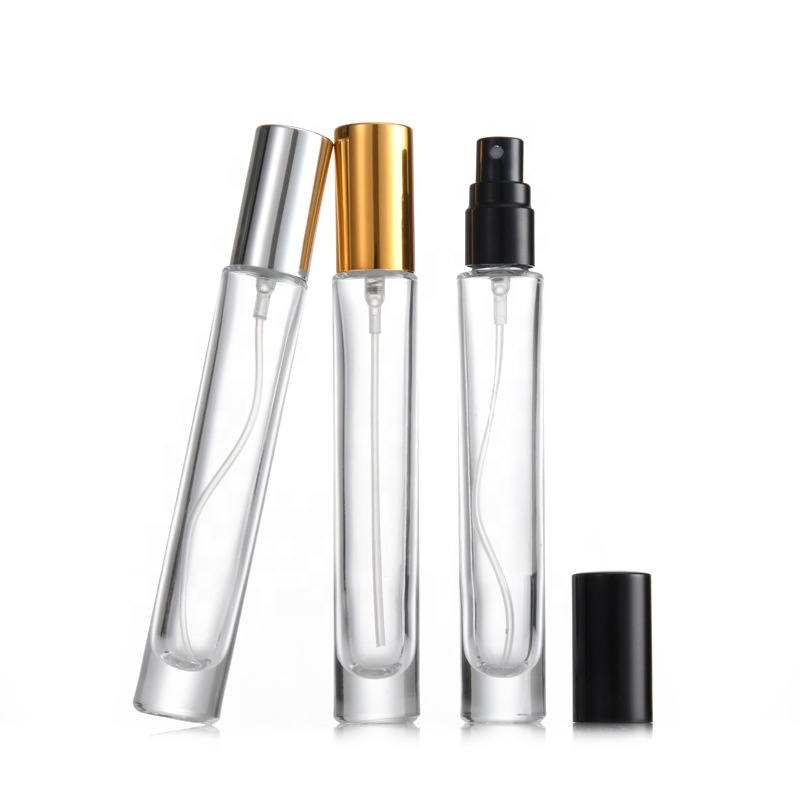 Custom design skin care makeup packaging 10ml tall thick bottom clear glass perfume toner spray bottle for cosmetics