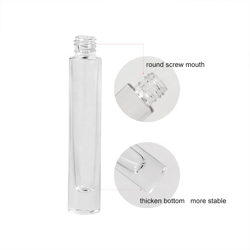 Custom design skin care makeup packaging 10ml tall thick bottom clear glass perfume toner spray bottle for cosmetics