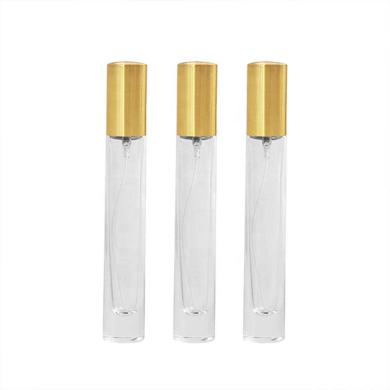 Custom design skin care makeup packaging 10ml tall thick bottom clear glass perfume toner spray bottle for cosmetics
