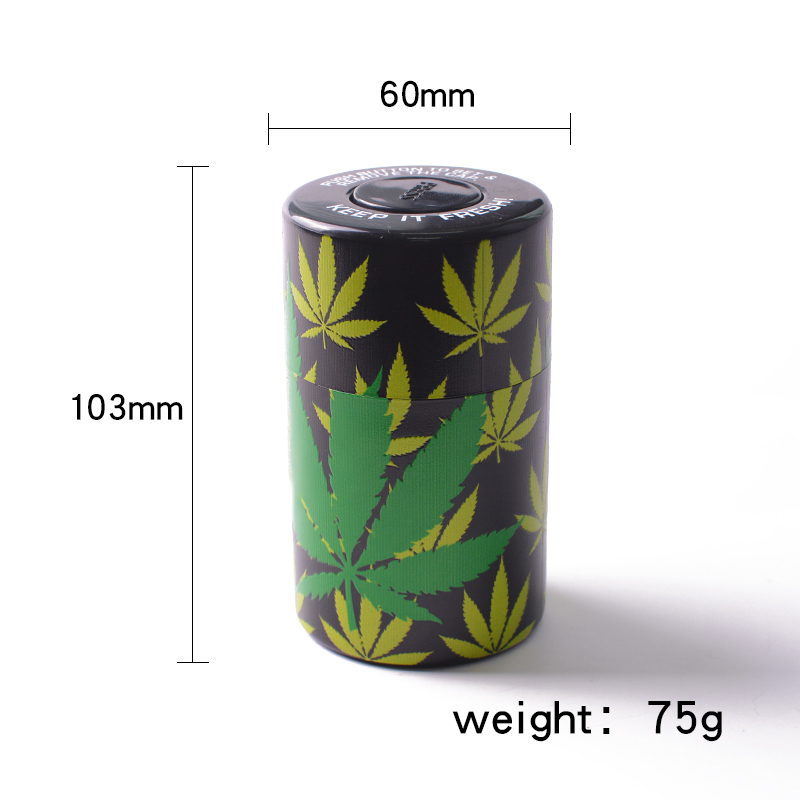 Custom designer large plastic smell proof mapleleaf tobacco herbal cigarette smoke weed accessorie storage skull container jar