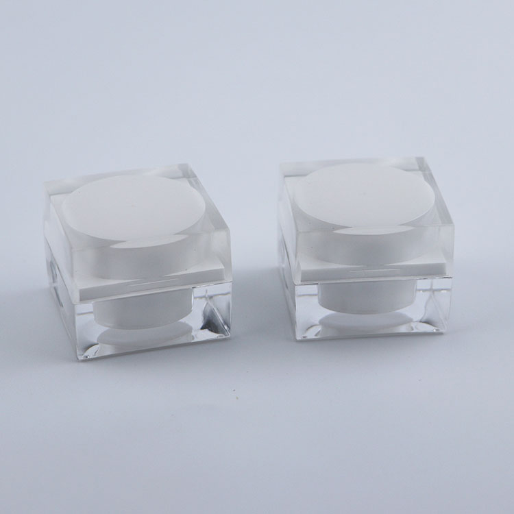 Custom double wall cosmetic cream pot acrylic container make up jar