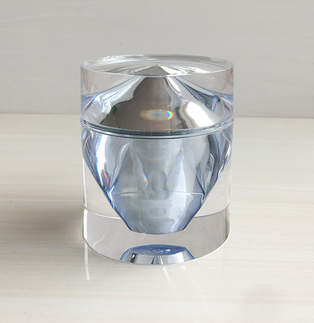 Custom eco friendly face skin cream diamond red transparent cosmetic acrylic jar