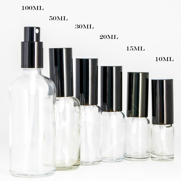 Custom empt white frosted clear glass round mist atomizer pocket glass spray bottle manufacturer 20ml 15ml 10ml 5ml 3ml