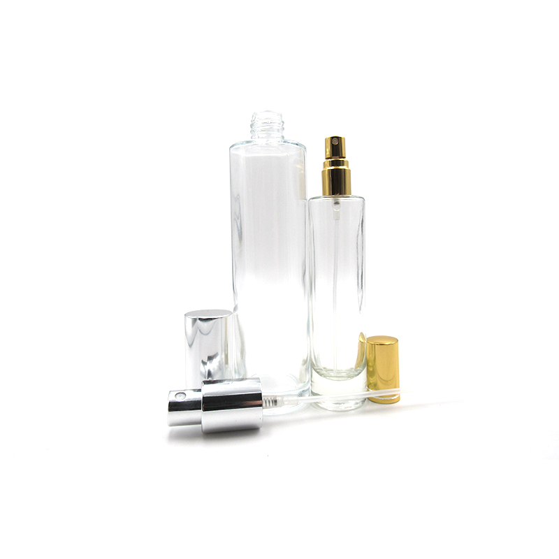 Custom empt white frosted clear glass round mist atomizer pocket glass spray bottle manufacturer 30ml 50ml 100ml