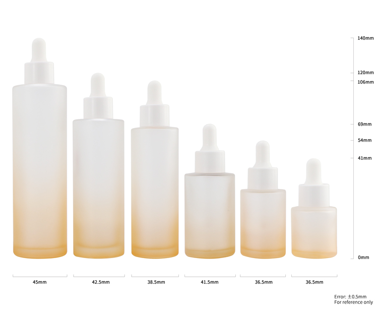 Custom empty 20ml 30ml 50ml 60ml cylinder glass dropper bottle face serum bottles cosmetic packaging