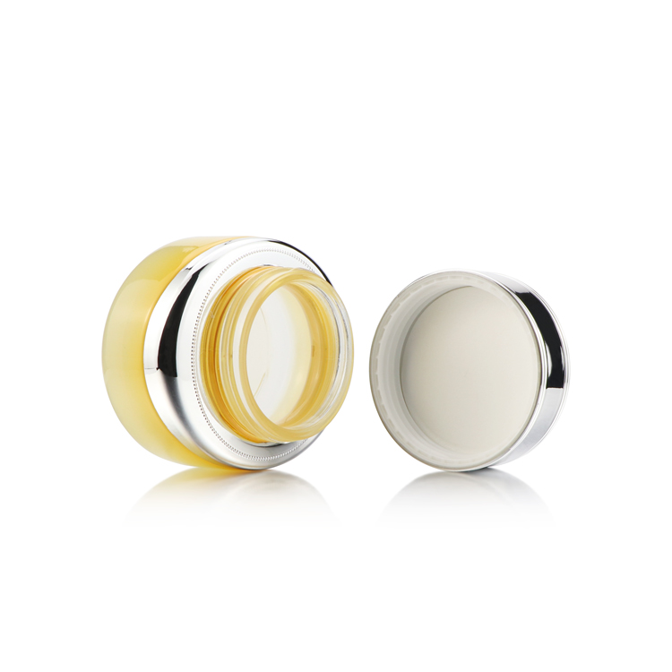 Custom empty 50g yellow gradient cream container cosmetic facial sleeping mask jar for sale