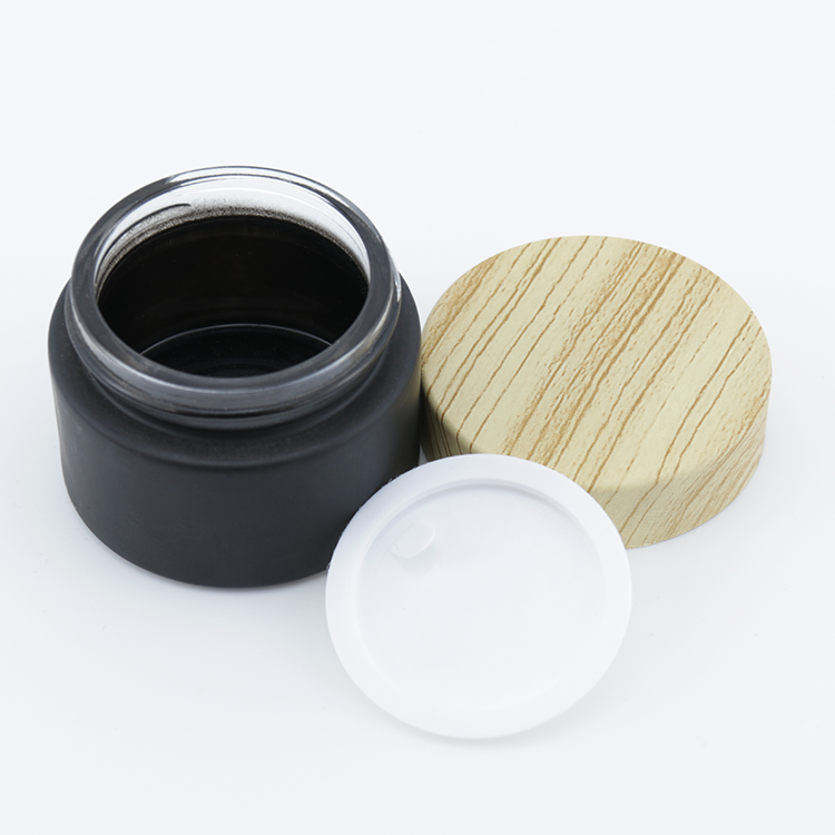Custom empty 5g 10g 15g 30g 50g black skin care cream jar cosmetic jar container with lids