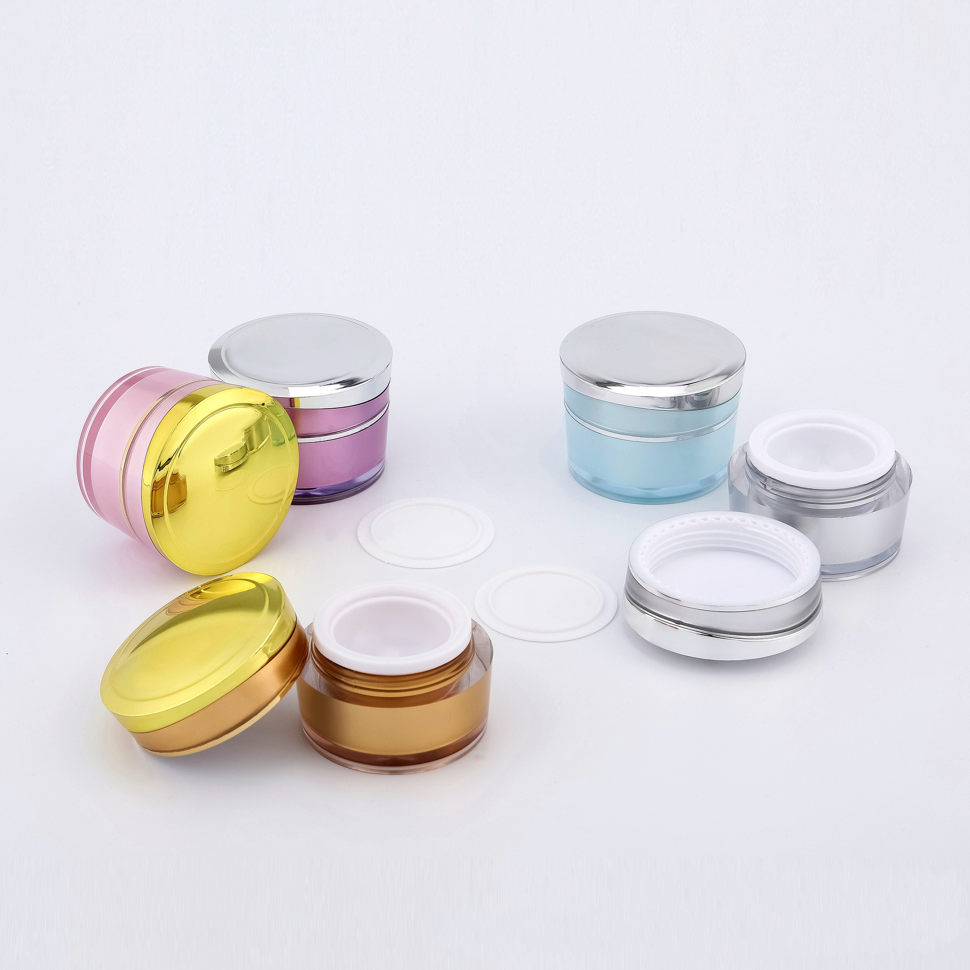 Custom empty 5g10g round shoulder top grade face cream plastic packaging cosmetics jar