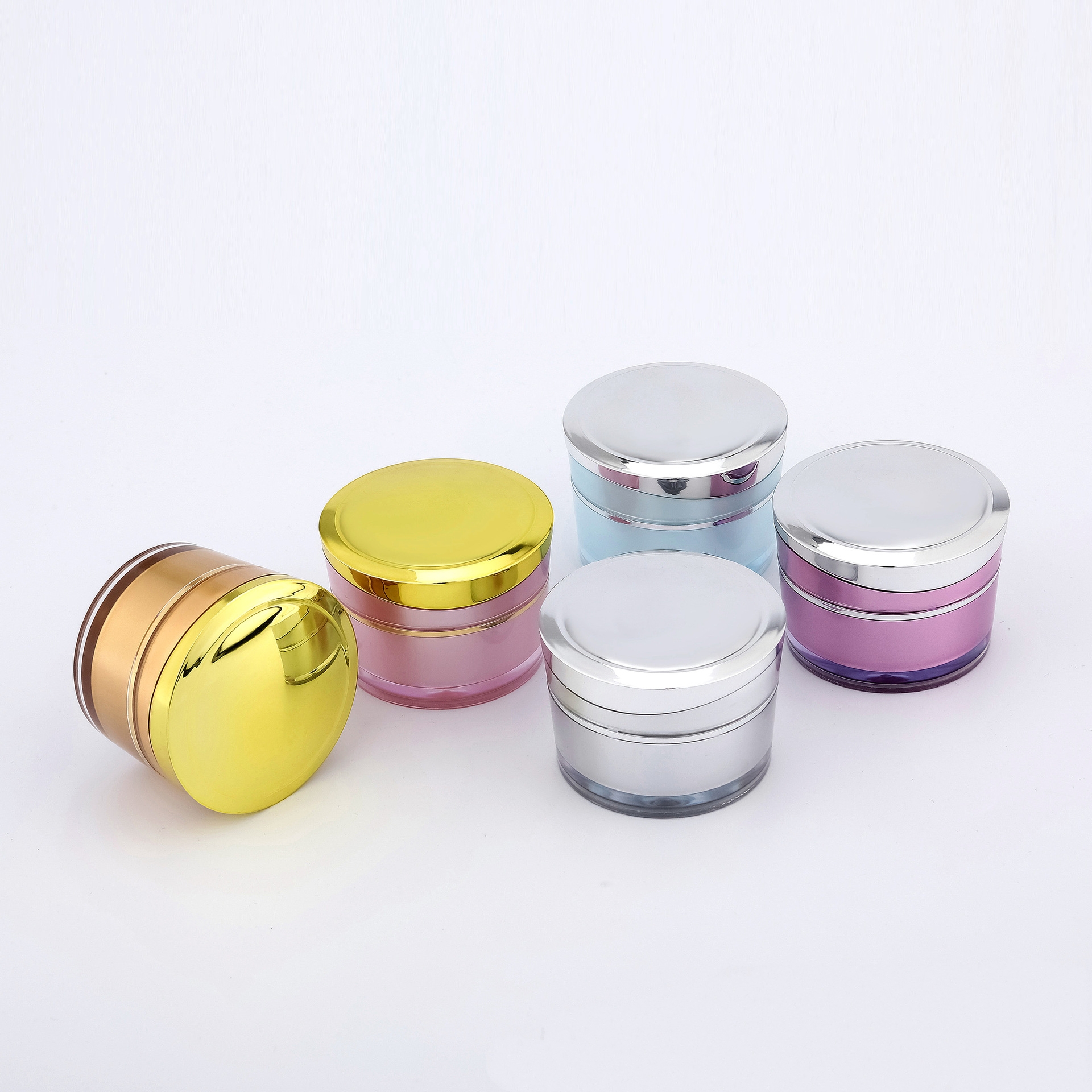 Custom empty 5g10g round shoulder top grade face cream plastic packaging cosmetics jar