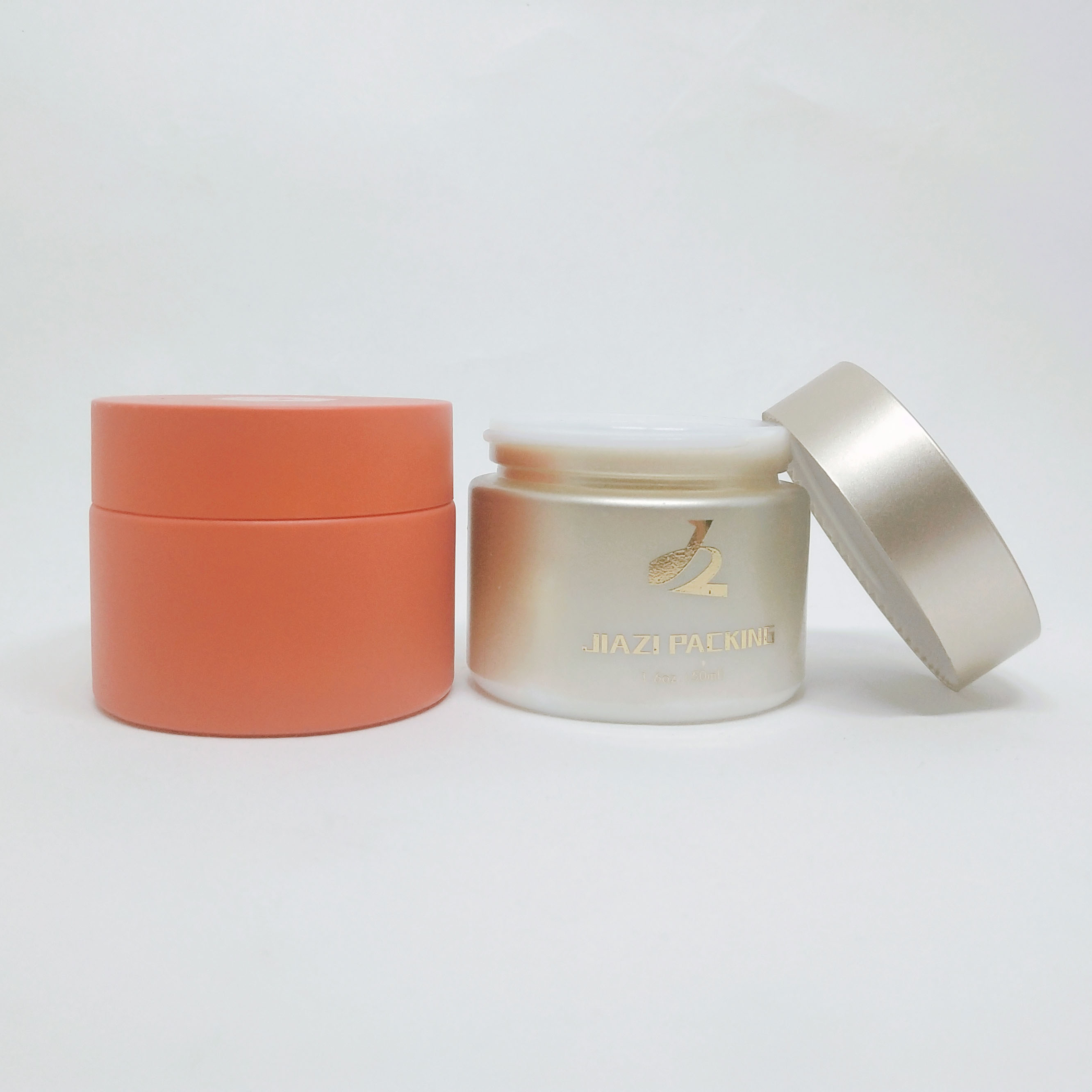 Custom empty Skin Care Packaging 1oz Pink Face cream opal white jar cosmetic Jars