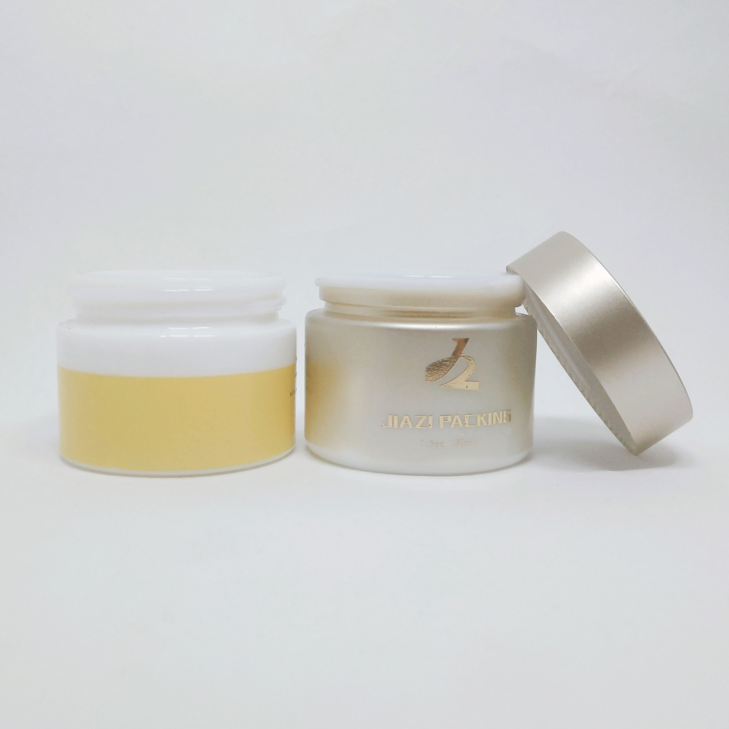 Custom empty Skin Care Packaging 1oz Pink Face cream opal white jar cosmetic Jars