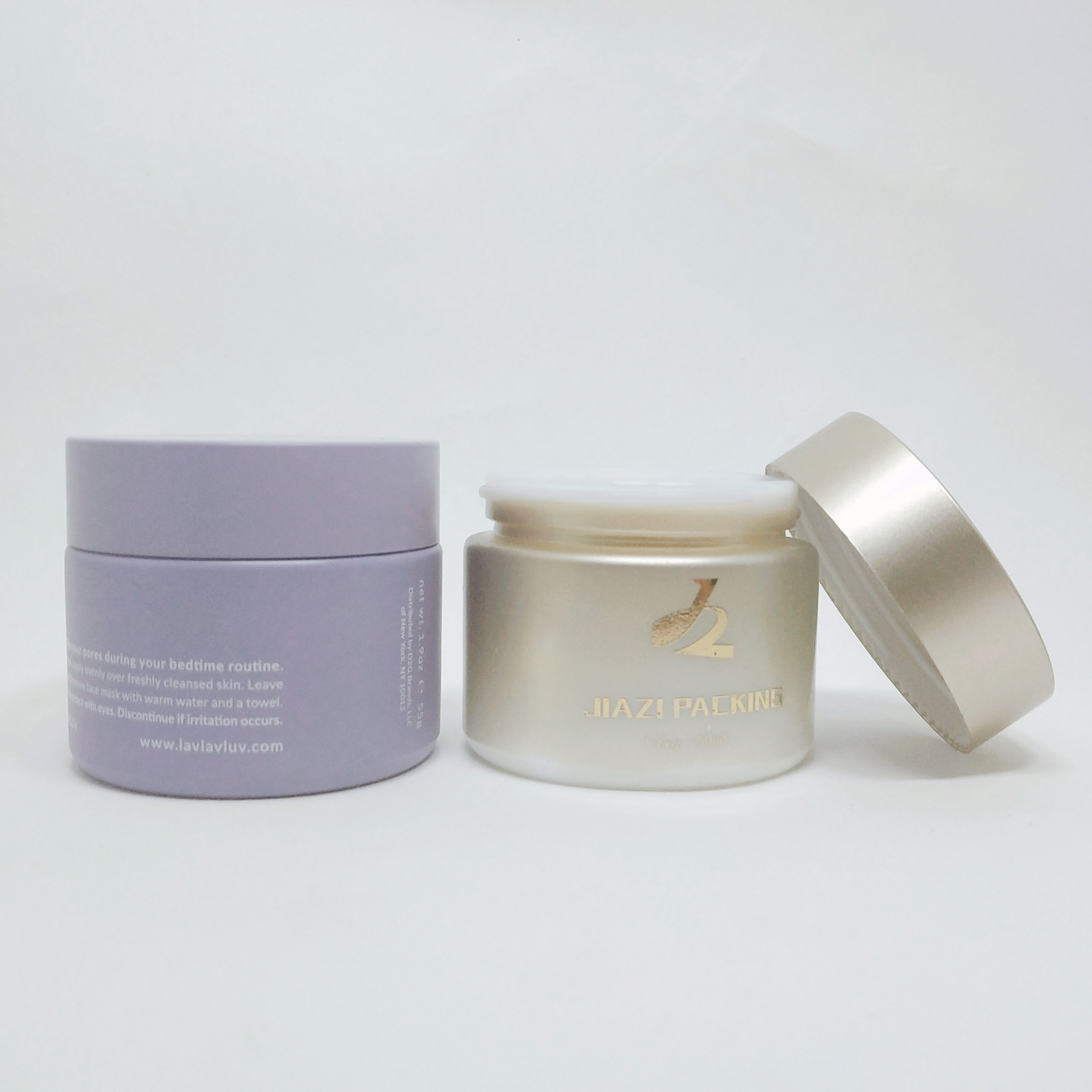 Custom empty Skin Care Packaging 1oz Pink Face cream opal white jar cosmetic Jars
