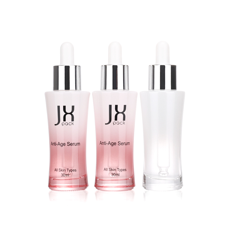 Custom empty glass unique serum bottle 30ml 1oz cosmetic dropper bottle for skincare oil