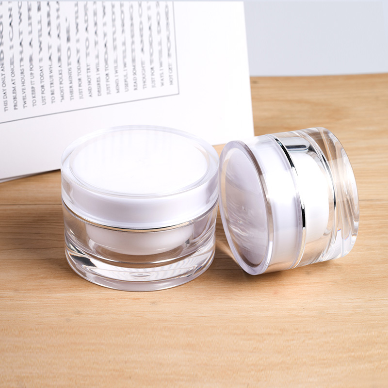 Custom empty lip balm container 5g 10g 15g 30g 50g round acrylic plastic cosmetic jar for skin cream