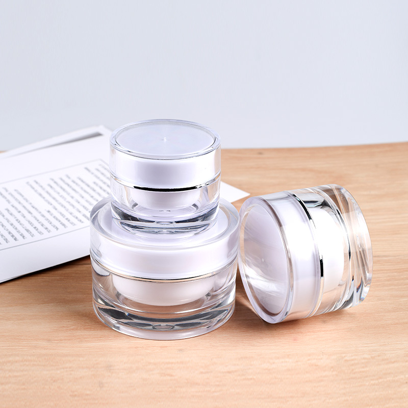 Custom empty lip balm container 5g 10g 15g 30g 50g round acrylic plastic cosmetic jar for skin cream