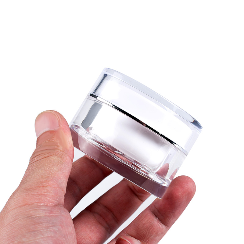 Custom empty lip balm container 5g 10g 15g 30g 50g round acrylic plastic cosmetic jar for skin cream