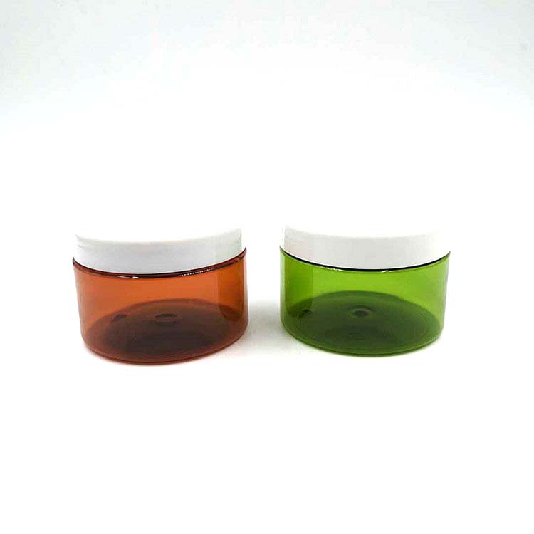 Custom empty plastic jar food container PET jar 250 ml with white plastic lid