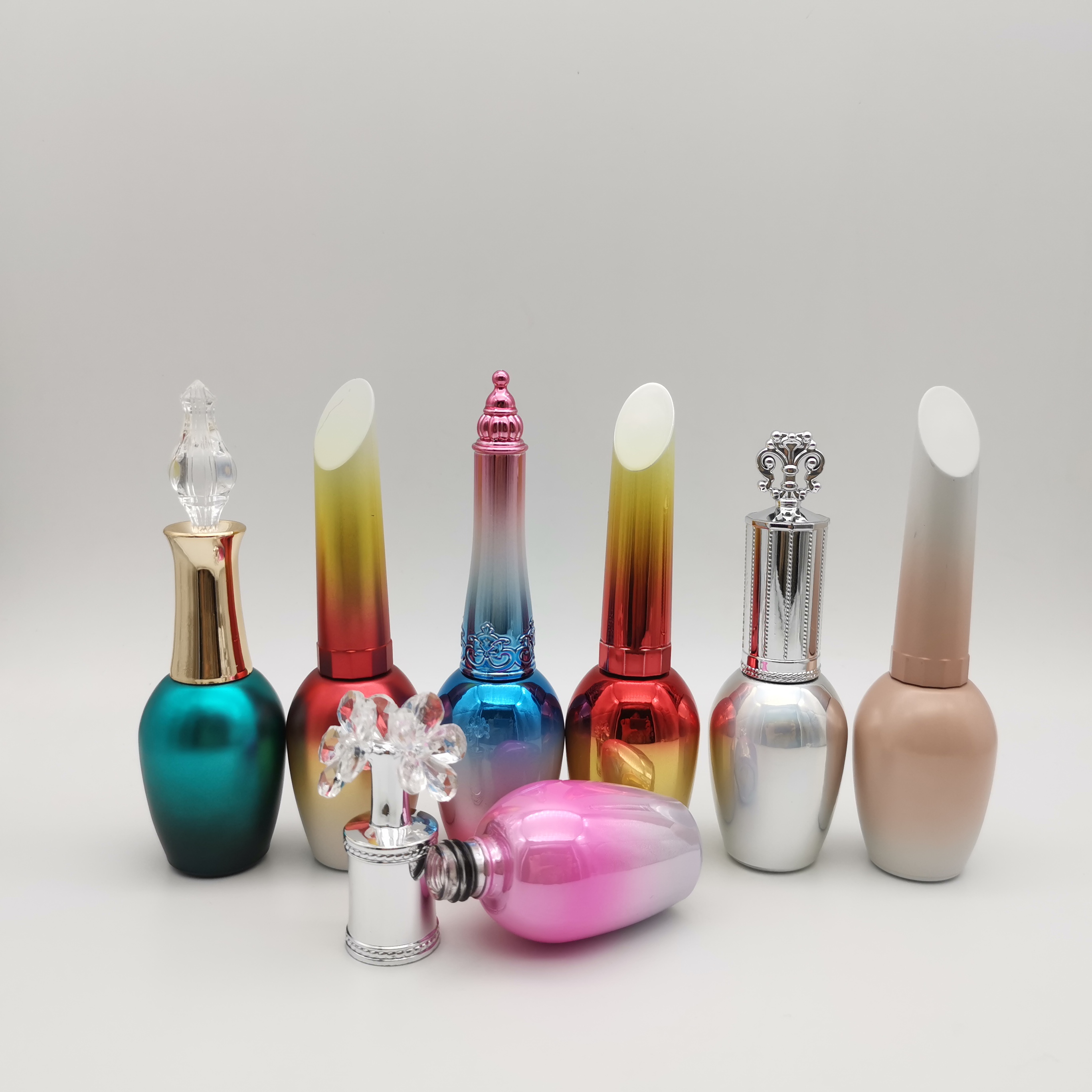 Custom flower children nail polish bottle Empty 10ml 15ml UV Gel Nail Polish Bottle With Brush