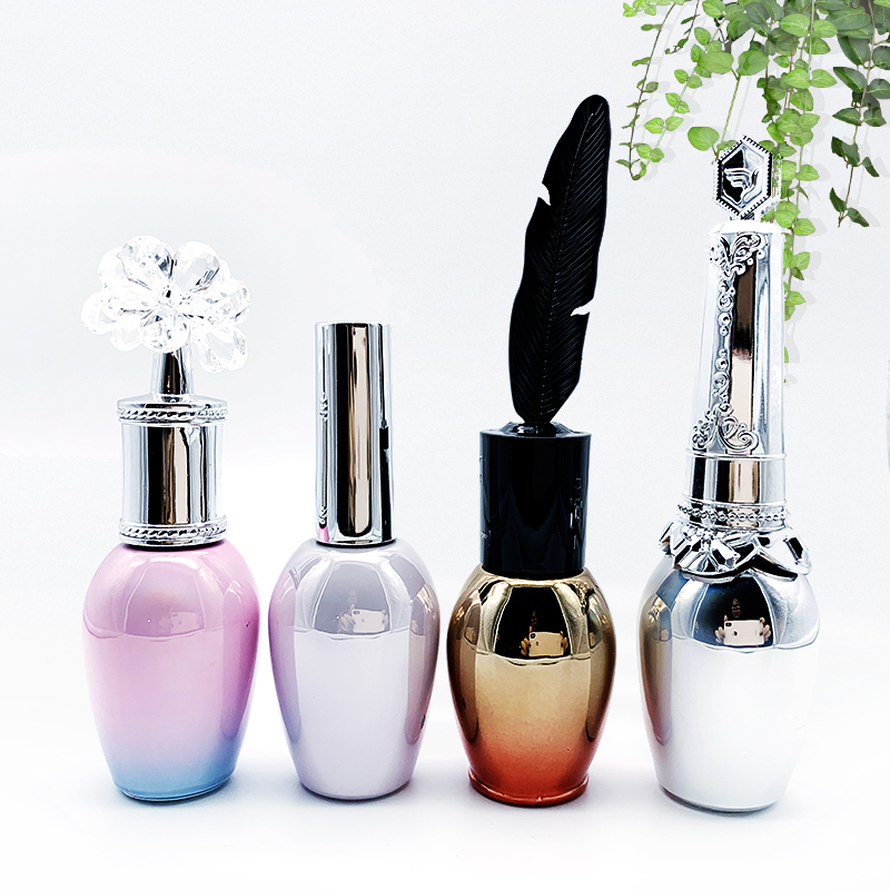 Custom flower children nail polish bottle Empty 10ml 15ml UV Gel Nail Polish Bottle With Brush