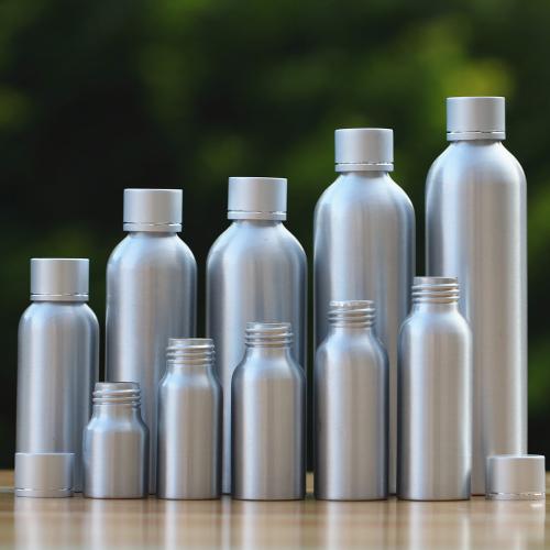 Custom food grade cosmetic 15ml 50ml 100ml 150ml 200ml 250ml 1 liter liquid oil aluminum bottle with screw aluminium lid