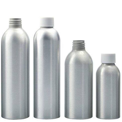 Custom food grade cosmetic 15ml 50ml 100ml 150ml 200ml 250ml 1 liter liquid oil aluminum bottle with screw aluminium lid