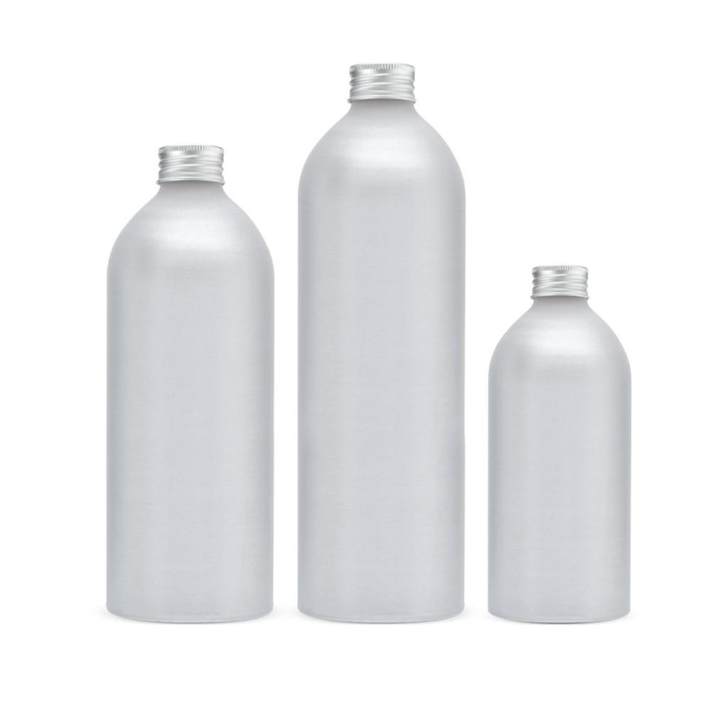 Custom food grade cosmetic 15ml 50ml 100ml 150ml 200ml 250ml 1 liter liquid oil aluminum bottle with screw aluminium lid