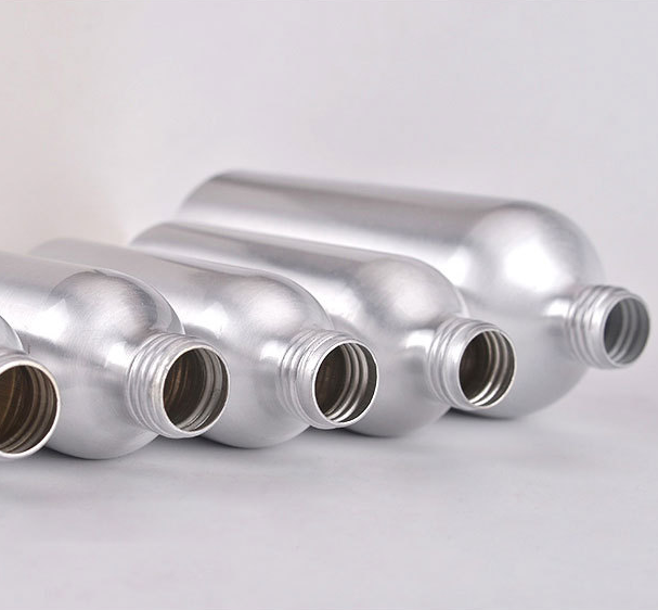 Custom food grade cosmetic packaging 50ml 100ml 150ml 200ml 250ml liquid oil aluminum bottle with screw aluminium lid