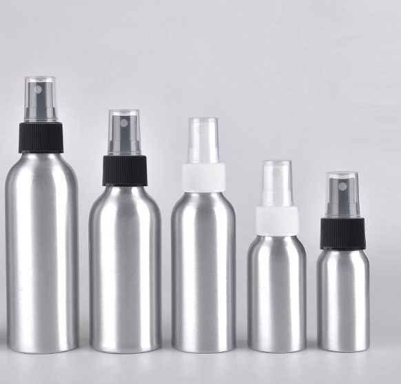 Custom food grade cosmetic packaging 50ml 100ml 150ml 200ml 250ml liquid oil aluminum bottle with screw aluminium lid