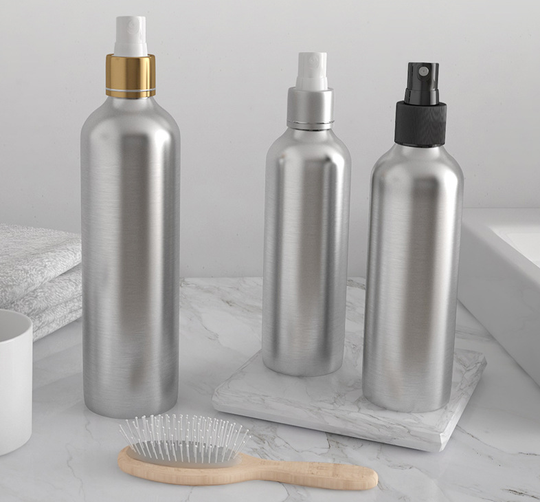 Custom food grade cosmetic packaging 50ml 100ml 150ml 200ml 250ml liquid oil aluminum bottle with screw aluminium lid