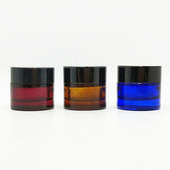 Custom frosted amber 30 ml 50ml glass cosmetic pot cream glass jar