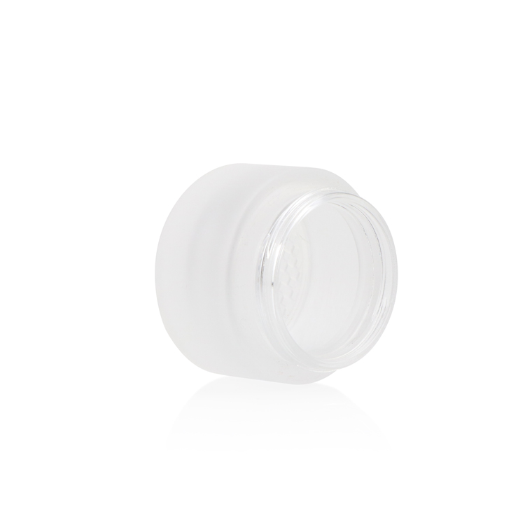 Custom frosted cream jars blue white matte tips coloured cosmetic jar candel jars glass