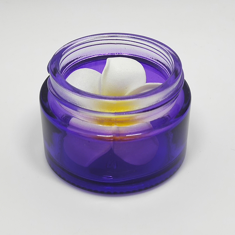 Custom glass container 50g gold lid matt black cosmetic jar for skin cream