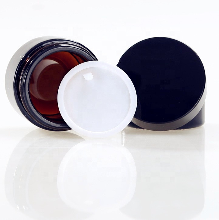 Custom glass container amber glass jar 100ml brown cosmetic jar personalised