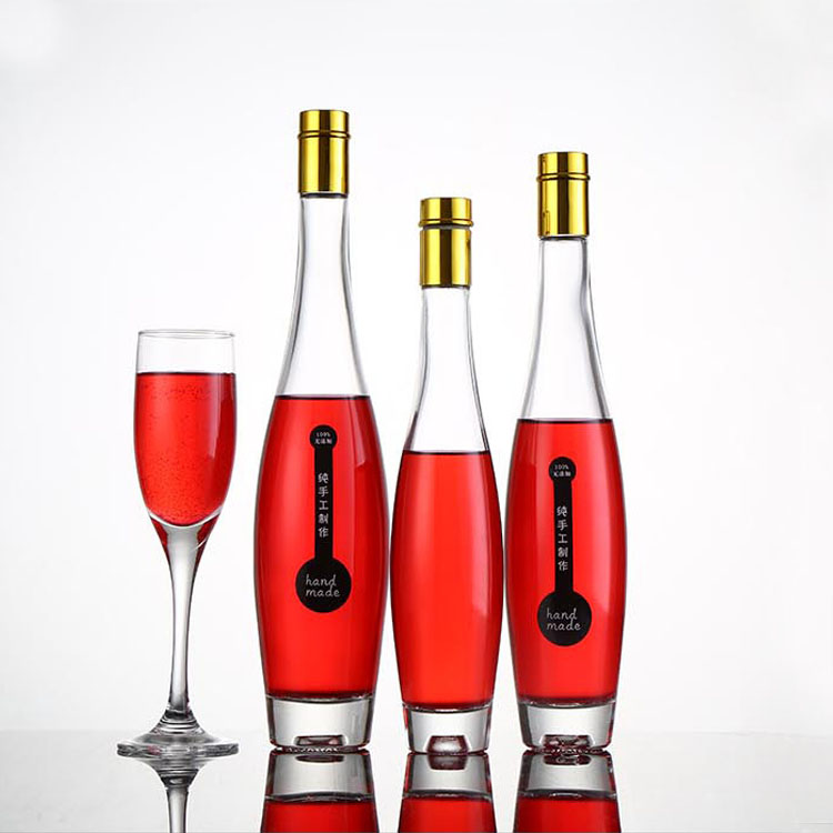 Custom glass empty fruit wine glasses wine bottle with lid for wine
