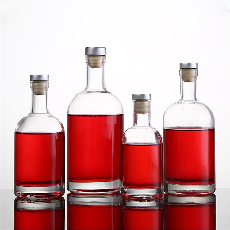 Custom glass empty fruit wine glasses wine bottle with lid for wine