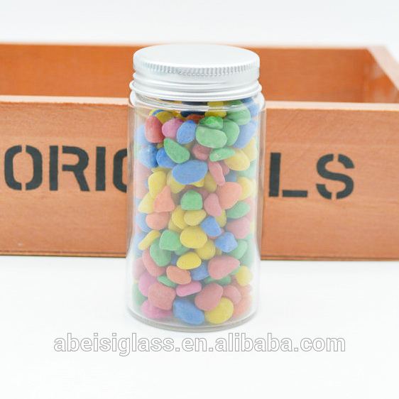 Custom glass weed storage jar with aluminium cap