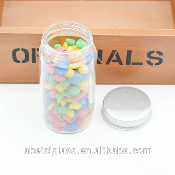 Custom glass weed storage jar with aluminium cap