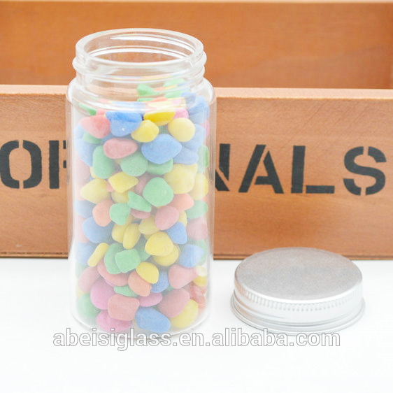 Custom glass weed storage jar with aluminium cap