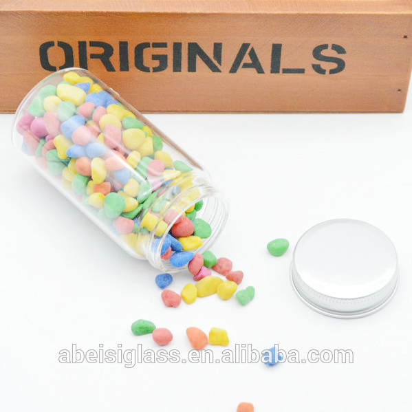 Custom glass weed storage jar with aluminium cap