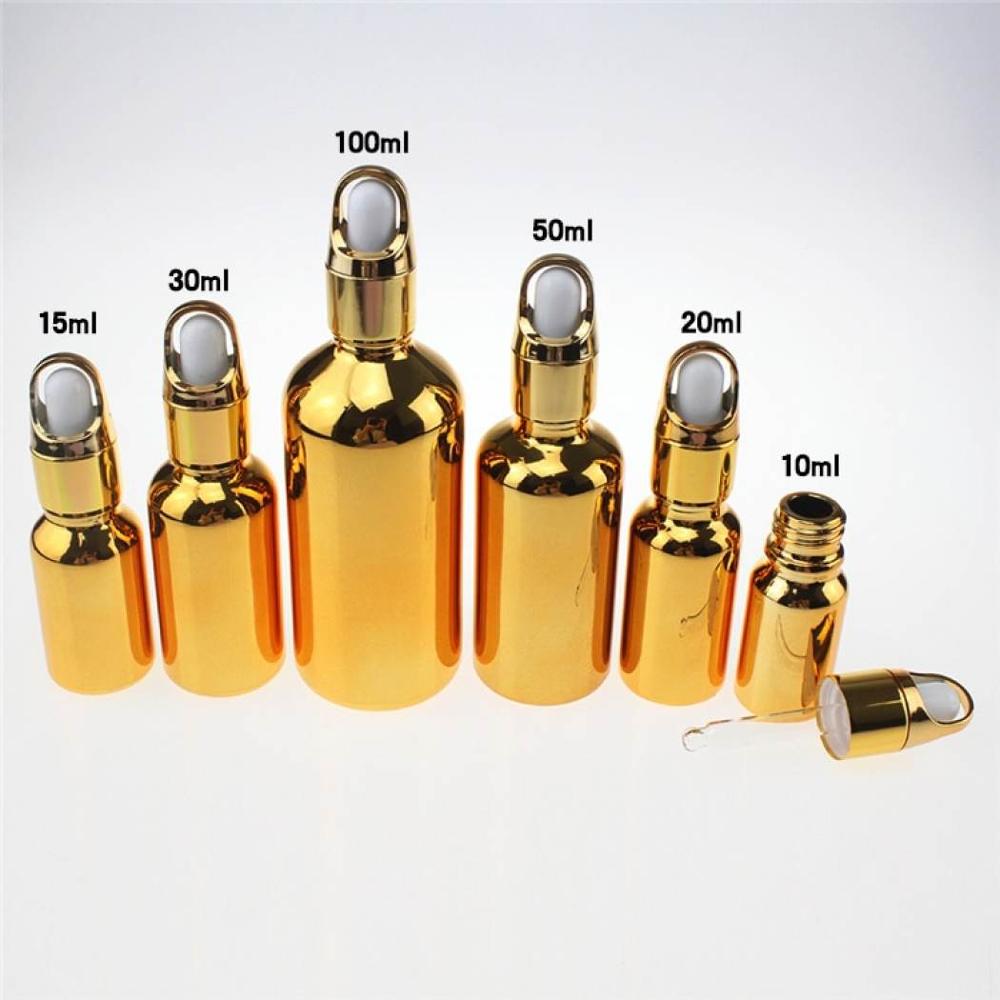 Custom gold cosmetic essential oil glass perfume dropper bottle