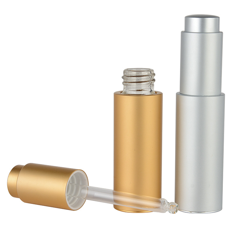 Custom gold silver glass press pump dropper bottle 20ml for essential oil