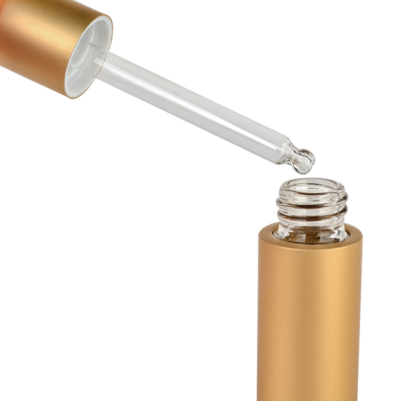 Custom gold silver glass press pump dropper bottle 20ml for essential oil