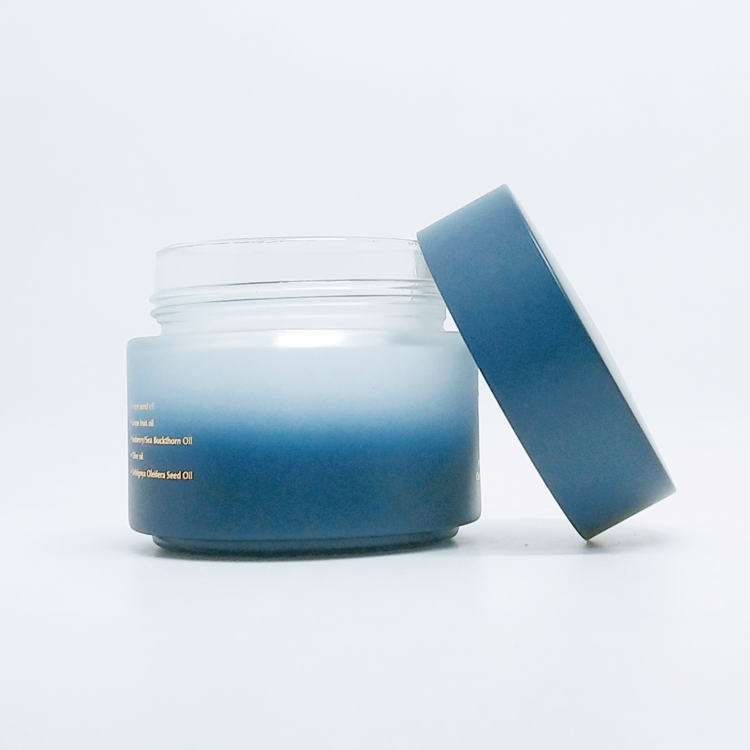 Custom gradient painting frosted blue matte purple cosmetic glass jar 5g 10g 20g 30g 50g 100g glass skin cream jar