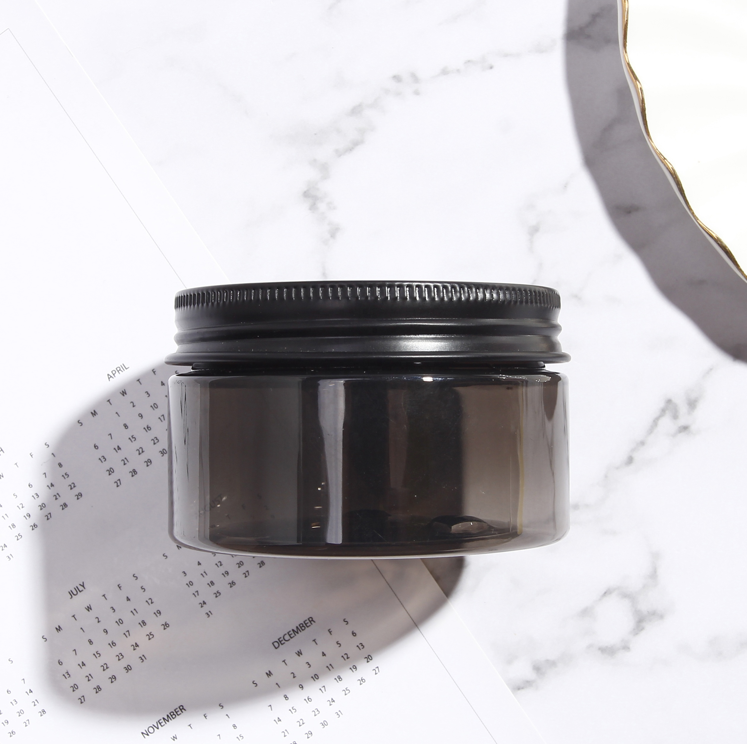 Custom gray round container with plastic cap cosmetic 30g eye cream jar 1 oz jar for skin care