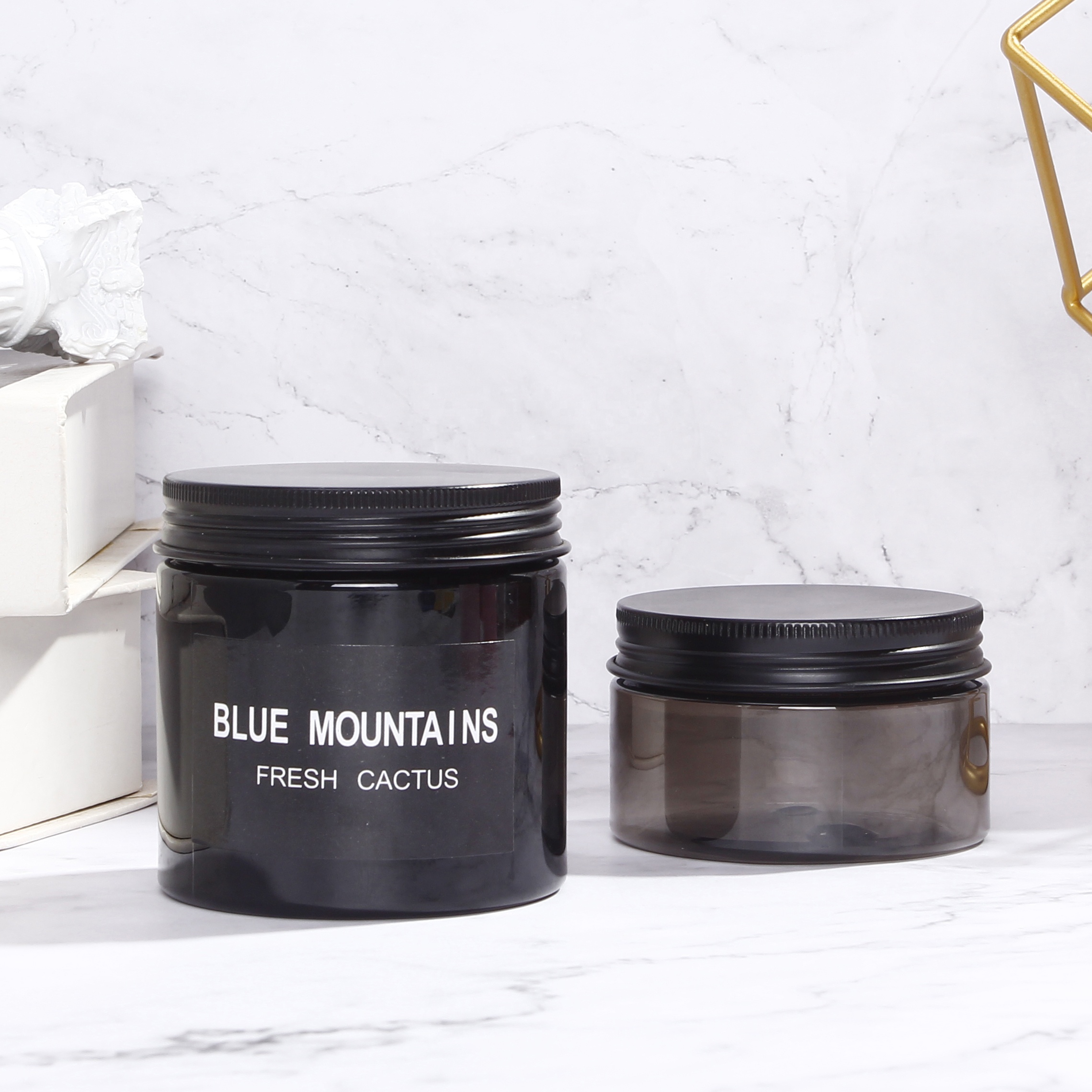 Custom gray round container with plastic cap cosmetic 30g eye cream jar 1 oz jar for skin care