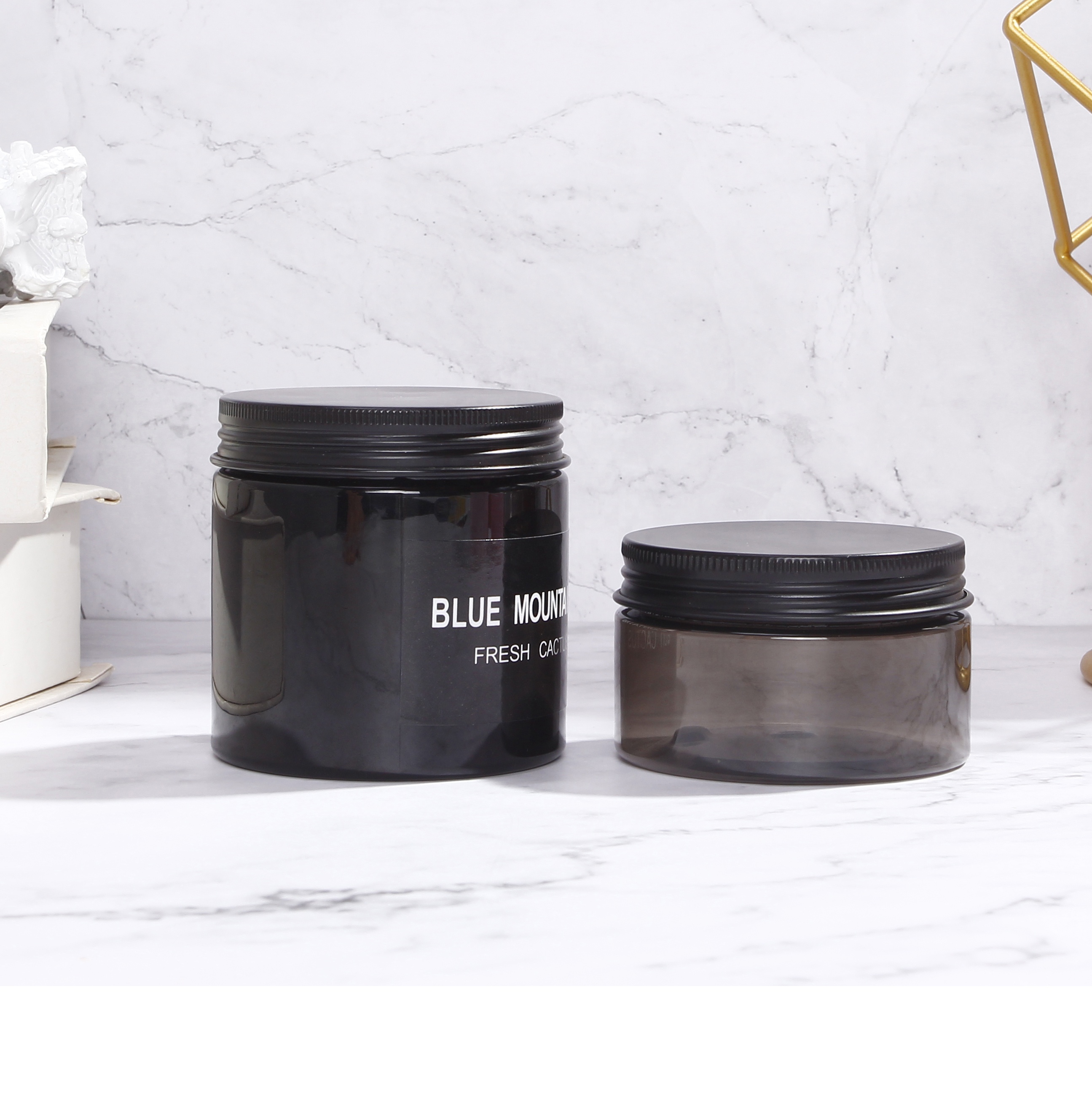 Custom gray round container with plastic cap cosmetic 30g eye cream jar 1 oz jar for skin care